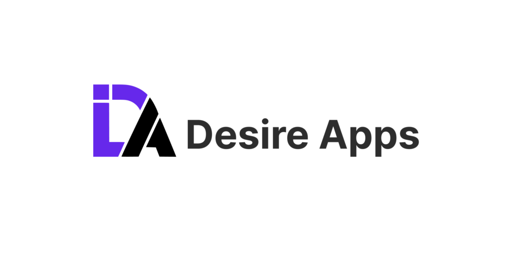 Desire Apps logo – top web design and mobile app development company based in Kudasan, Sargasan, Gandhinagar, and Ahmedabad. Specializing in website software, app development, and IT company websites with quality work in your budget.